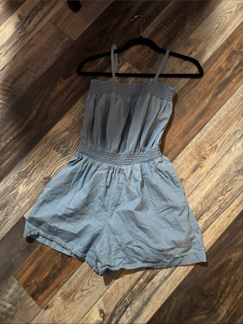 GAP Light Blue Smocked Strap Romper